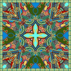 silk neck scarf or kerchief square pattern design in ukrainian N48