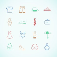 Clothes accessories pictograms