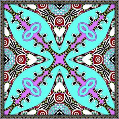 silk neck scarf or kerchief square pattern design in ukrainian N53