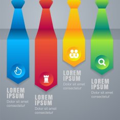 Arrow tie infographics elements Vector illustration background