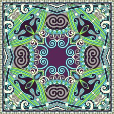 Traditional ornamental floral paisley bandanna Square ornament N70