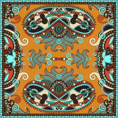Traditional ornamental floral paisley bandanna Square ornament N72