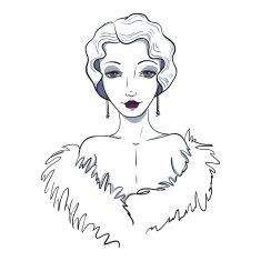 Retro Sketch Vector retro Girl