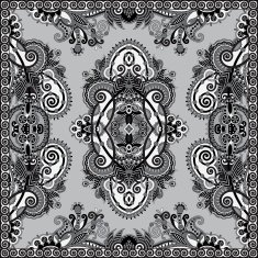grey ornamental floral paisley bandanna N15