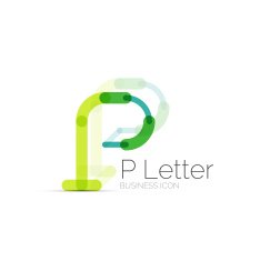 Minimal P font or letter icon design N13