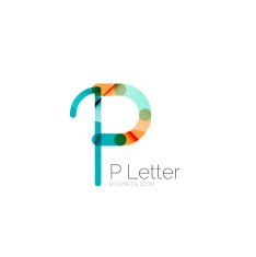 Minimal P font or letter icon design N17