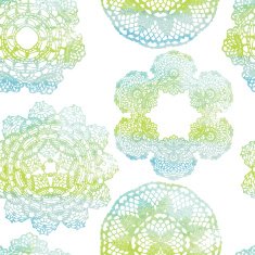 Seamless pattern Elegant lacy watercolor doilies N2