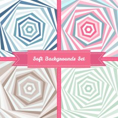 Vector vortex abstract backgrounds set in sweet pastel colors N2