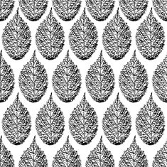 Seamless background with leaves Black and white endless pattern N6