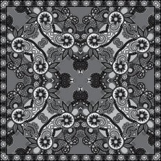 grey ornamental floral paisley bandanna N16