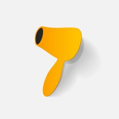 Realistic paper sticker hairdryer N7