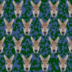 polygonal kangaroo abstract geometric seamless pattern background