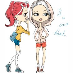 Vector hipster fashion girls chatting