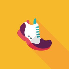 sneaker flat icon with long shadow eps10 N36