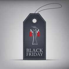 Black Friday sales shopping price tag Eps10 vector illustration