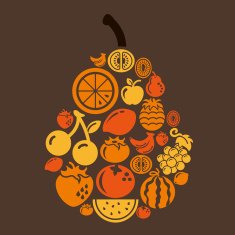 Fruits Icons in Pear Shape