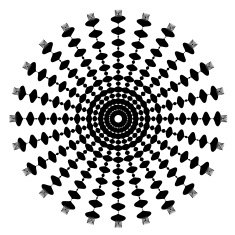Black and White Abstract Psychedelic Art Background Vector Illu N22