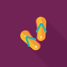 flip flop flat icon with long shadow N8