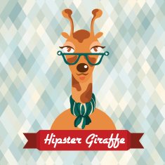 Hipster giraffe poster