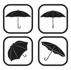 Umbrella icon - four variations