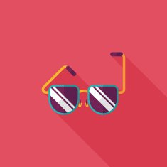Sunglasses flat icon with long shadow N37