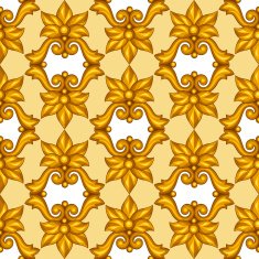 Seamless pattern with baroque ornamental floral gold elements N3