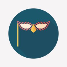party mask flat icon with long shadow eps10 N40