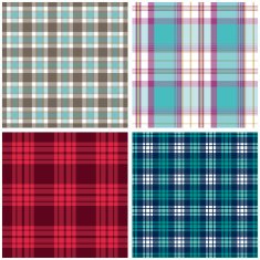 Vector tartan textile texture set N2