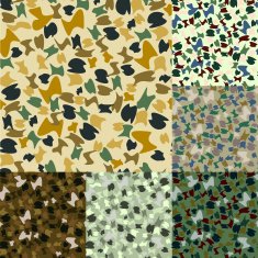 Vector Camouflage in 6 Colors - Illustration