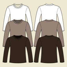 Long-sleeved T-shirt template N3