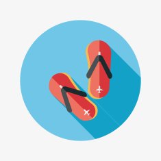 flip flop flat icon with long shadow N9