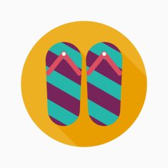 flip flop flat icon with long shadow N10