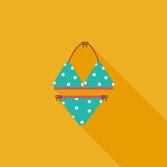 Swimming suit flat icon with long shadow N42
