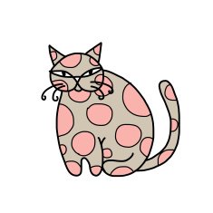 Cute art cat for your design