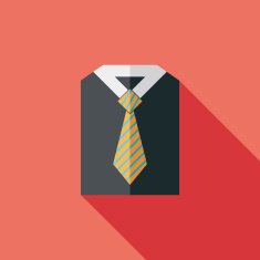 business shirt and tie flat icon with long shadow eps10 N28