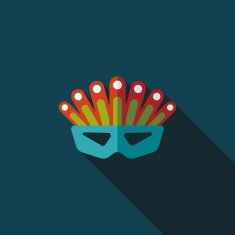 party mask flat icon with long shadow eps10 N41