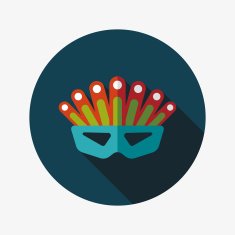 party mask flat icon with long shadow eps10 N43