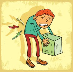 Cartoon back pain illustration