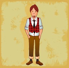 Cartoon hipster illustration N19