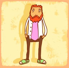 Cartoon hipster illustration N20