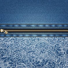 Denim background with zipper