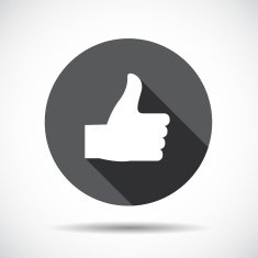 Like Flat Icon with long Shadow Vector Illustration