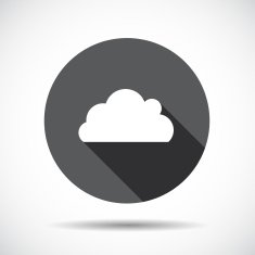 Cloud Flat Icon with long Shadow Vector Illustration