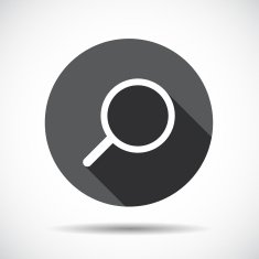 Search Flat Icon with long Shadow Vector Illustration