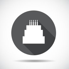 Cake Flat Icon with long Shadow Vector Illustration