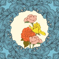 Abstract decoration vintage background and roses