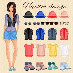 Hipster girl elements