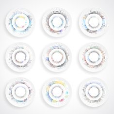 set of colorful dot sign plate pattern for design