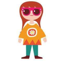 Cute girl hippie character N2