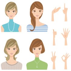 Various woman pose hairstyle smiles N2